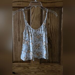 American Eagle Outfitters Floral Tank Top in Cream and Brown
